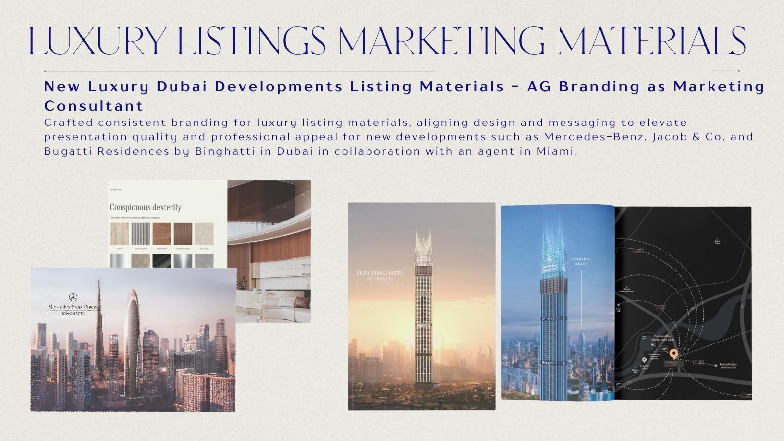 Dubai luxury listing materials